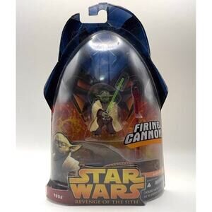 NIB 2005 Star Wars Revenge of the Sith Yoda Action Figure w Firing Cannon  #3